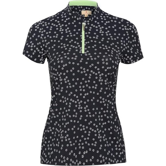 Sport Haley Women's Short Sleeve Print Polo with Mandarin Collar and Zip Placket - Picture 1 of 2